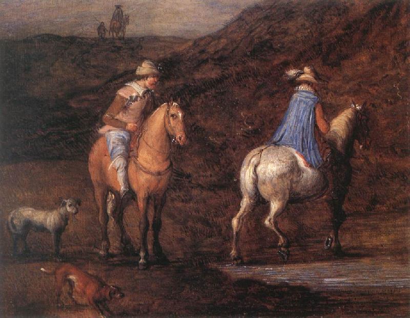 BRUEGHEL, Jan the Elder Travellers on the Way (detail) fd oil painting image